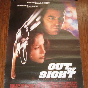 George Clooney Jennifer Lopez Vintage Movie Poster 90s Out of Sight Action Movie